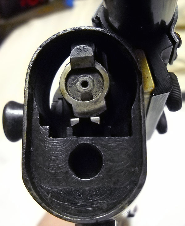 detail, Model 8 receiver front and bolt face